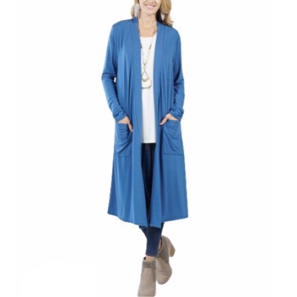 LULAROE Sarah Cardigan Duster Length Pockets Knee Length Sweater NWOT - Picture 4 of 4